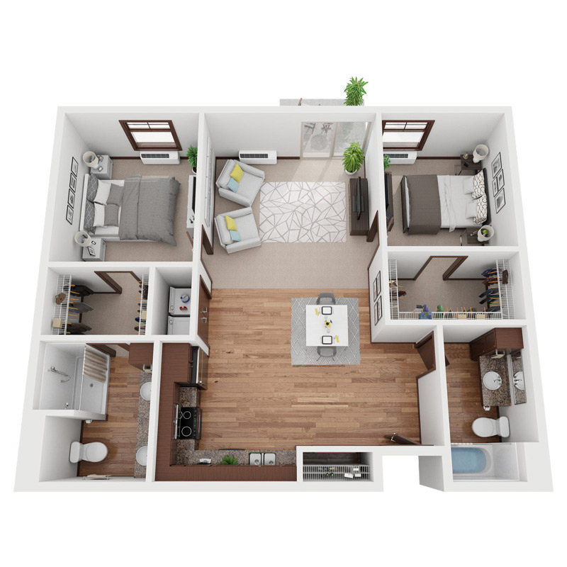 Peaceful Pines at Madison Independent Living Two Bedroom Floor Plan