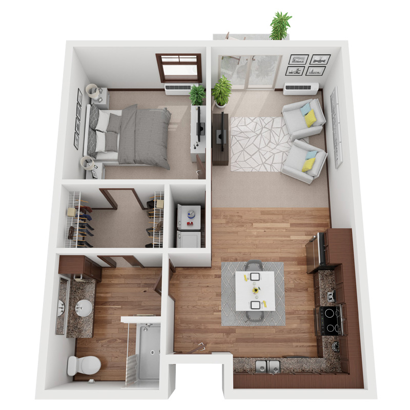 Milbank Senior Living 1 Bedroom 1 Bathroom Floor Plan