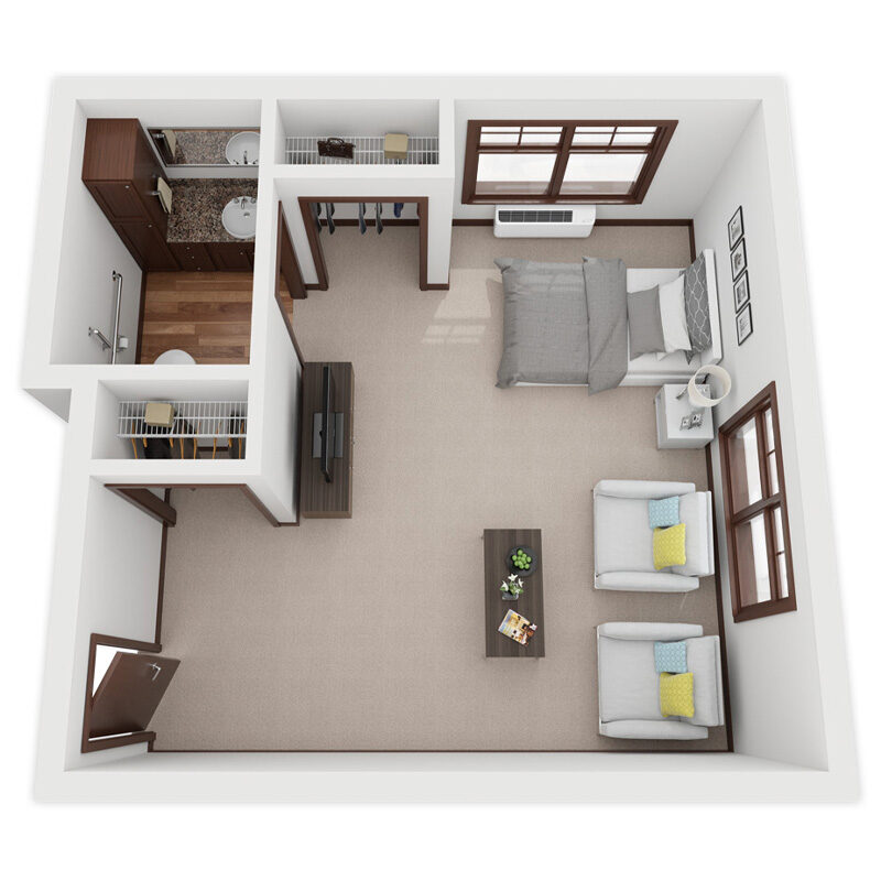Milbank Senior Living Studio Floor Plan