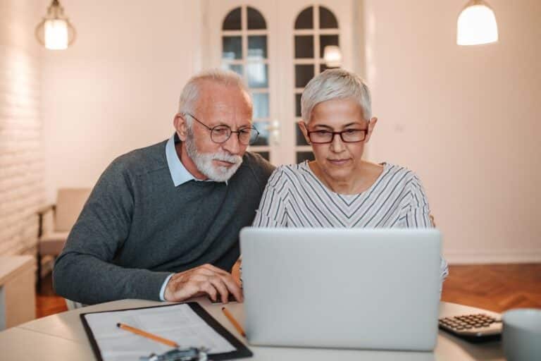 Senior couple browsing the internet together